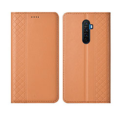 Leather Case Stands Flip Cover L01 Holder for Oppo Reno Ace Orange