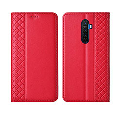 Leather Case Stands Flip Cover L01 Holder for Oppo Reno Ace Red