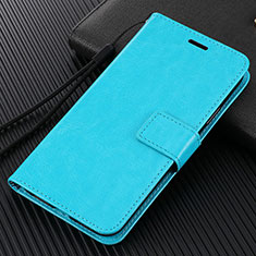 Leather Case Stands Flip Cover L01 Holder for Oppo Reno2 Z Cyan