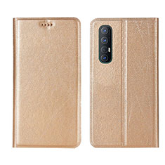 Leather Case Stands Flip Cover L01 Holder for Oppo Reno3 Pro Gold