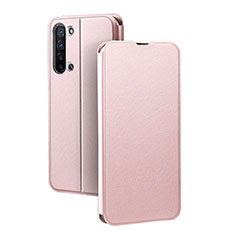 Leather Case Stands Flip Cover L01 Holder for Oppo Reno3 Rose Gold