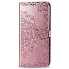 Leather Case Stands Flip Cover L01 Holder for Realme 6i Rose Gold