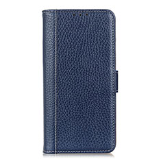 Leather Case Stands Flip Cover L01 Holder for Realme Q Blue
