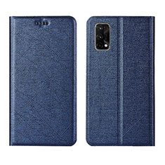 Leather Case Stands Flip Cover L01 Holder for Realme Q2 Pro 5G Blue
