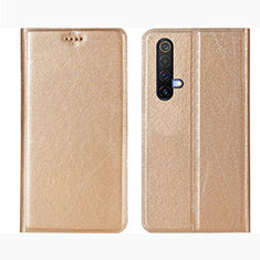 Leather Case Stands Flip Cover L01 Holder for Realme X3 SuperZoom Gold