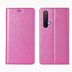 Leather Case Stands Flip Cover L01 Holder for Realme X50m 5G Pink