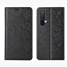 Leather Case Stands Flip Cover L01 Holder for Realme X50t 5G Black