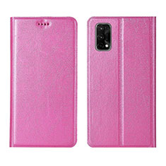 Leather Case Stands Flip Cover L01 Holder for Realme X7 5G Pink