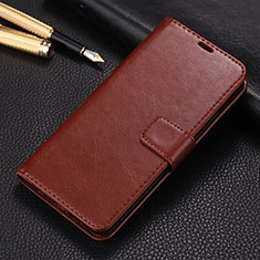 Leather Case Stands Flip Cover L01 Holder for Realme XT Brown