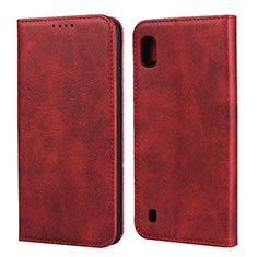 Leather Case Stands Flip Cover L01 Holder for Samsung Galaxy A10 Red