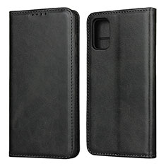 Leather Case Stands Flip Cover L01 Holder for Samsung Galaxy A41 Black