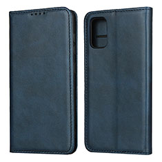 Leather Case Stands Flip Cover L01 Holder for Samsung Galaxy A41 Blue