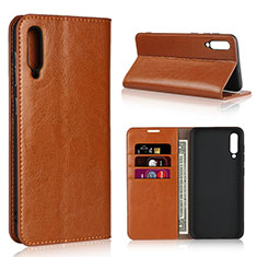 Leather Case Stands Flip Cover L01 Holder for Samsung Galaxy A50 Orange