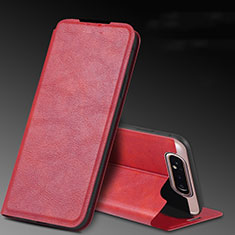 Leather Case Stands Flip Cover L01 Holder for Samsung Galaxy A90 4G Red