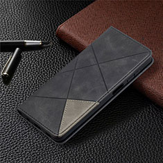 Leather Case Stands Flip Cover L01 Holder for Samsung Galaxy F12 Black