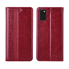 Leather Case Stands Flip Cover L01 Holder for Samsung Galaxy M51 Red Wine