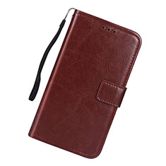 Leather Case Stands Flip Cover L01 Holder for Samsung Galaxy M80S Brown