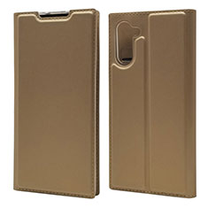 Leather Case Stands Flip Cover L01 Holder for Samsung Galaxy Note 10 5G Gold