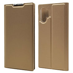 Leather Case Stands Flip Cover L01 Holder for Samsung Galaxy Note 10 Plus Gold