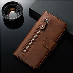 Leather Case Stands Flip Cover L01 Holder for Samsung Galaxy S20 5G Brown