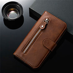 Leather Case Stands Flip Cover L01 Holder for Samsung Galaxy S20 Plus Brown