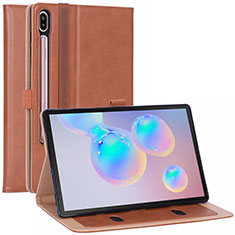 Leather Case Stands Flip Cover L01 Holder for Samsung Galaxy Tab S6 10.5 SM-T860 Orange