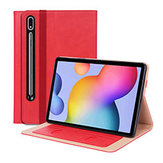 Leather Case Stands Flip Cover L01 Holder for Samsung Galaxy Tab S7 Plus 12.4 Wi-Fi SM-T970 Red