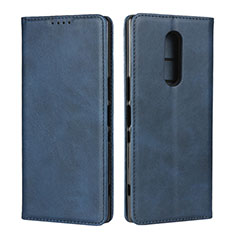 Leather Case Stands Flip Cover L01 Holder for Sony Xperia 1 Blue