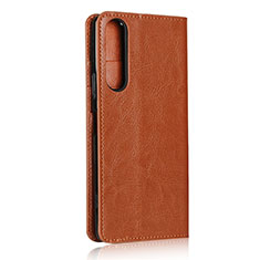 Leather Case Stands Flip Cover L01 Holder for Sony Xperia 1 II Orange