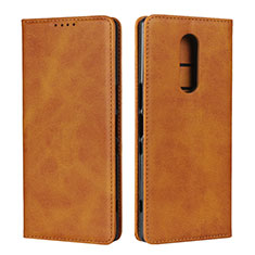 Leather Case Stands Flip Cover L01 Holder for Sony Xperia 1 Orange