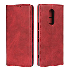 Leather Case Stands Flip Cover L01 Holder for Sony Xperia 1 Red
