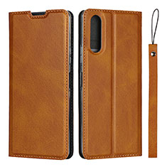 Leather Case Stands Flip Cover L01 Holder for Sony Xperia 10 II Orange