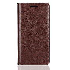 Leather Case Stands Flip Cover L01 Holder for Sony Xperia XZ2 Compact Brown