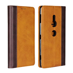 Leather Case Stands Flip Cover L01 Holder for Sony Xperia XZ2 Orange