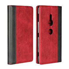Leather Case Stands Flip Cover L01 Holder for Sony Xperia XZ2 Red