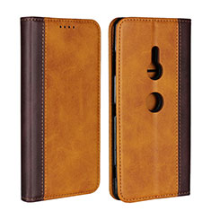 Leather Case Stands Flip Cover L01 Holder for Sony Xperia XZ3 Orange