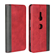 Leather Case Stands Flip Cover L01 Holder for Sony Xperia XZ3 Red