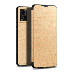 Leather Case Stands Flip Cover L01 Holder for Vivo V20 Pro 5G Gold
