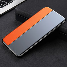 Leather Case Stands Flip Cover L01 Holder for Xiaomi Mi 11 Lite 4G Orange