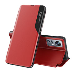 Leather Case Stands Flip Cover L01 Holder for Xiaomi Mi 12 5G Red