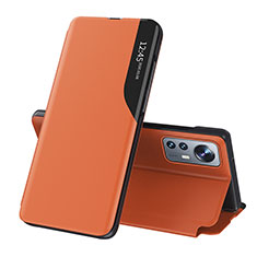 Leather Case Stands Flip Cover L01 Holder for Xiaomi Mi 12 Pro 5G Orange