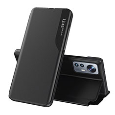 Leather Case Stands Flip Cover L01 Holder for Xiaomi Mi 12X 5G Black