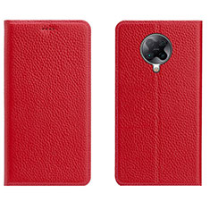 Leather Case Stands Flip Cover L01 Holder for Xiaomi Poco F2 Pro Red