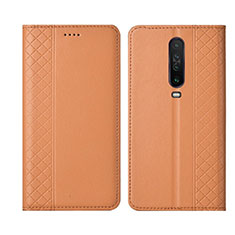 Leather Case Stands Flip Cover L01 Holder for Xiaomi Poco X2 Orange