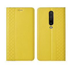 Leather Case Stands Flip Cover L01 Holder for Xiaomi Poco X2 Yellow