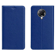 Leather Case Stands Flip Cover L01 Holder for Xiaomi Redmi K30 Pro Zoom Blue