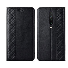 Leather Case Stands Flip Cover L01 Holder for Xiaomi Redmi K30i 5G Black
