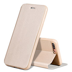 Leather Case Stands Flip Cover L02 for Apple iPhone 8 Plus Gold