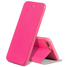 Leather Case Stands Flip Cover L02 for Apple iPhone 8 Plus Hot Pink