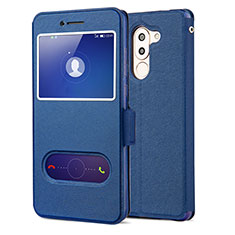 Leather Case Stands Flip Cover L02 for Huawei GR5 (2017) Blue
